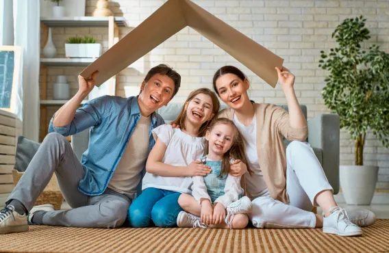 Happy family protected with life insurance with arcolife insurance plans